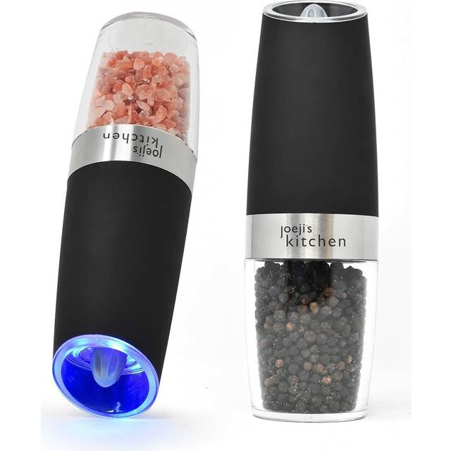 Gravity Activated Electric Salt and Pepper Grinders - Black