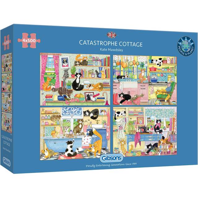 Gibsons Catastrophe Cottage 4 x 500 Jigsaw Puzzle
