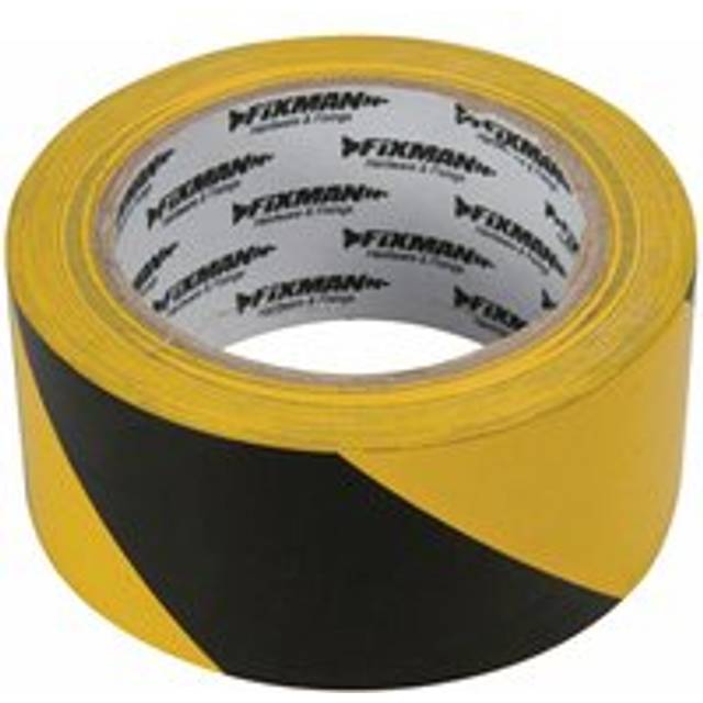 50mm x 33m Black Yellow Hazard Tape Adhesive Ceiling Lane Marking Safety Roll