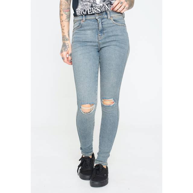 Dr. Denim - Lexy Cape Mid Dirt Ripped - Jeans - blue - S - 94% Cotton, 3% Polyester, 3% Elastane,Denim