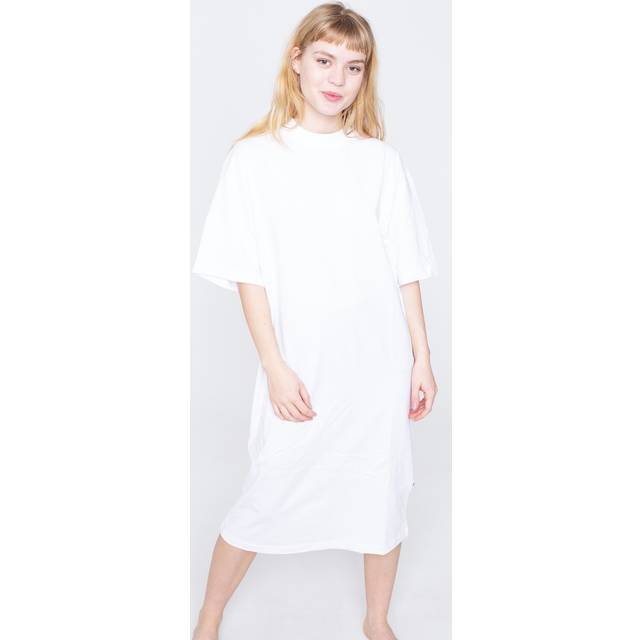 Urban Classics - Ladies Organic Long Oversized White - Dress - white - S - 100% Organic Cotton,Jersey
