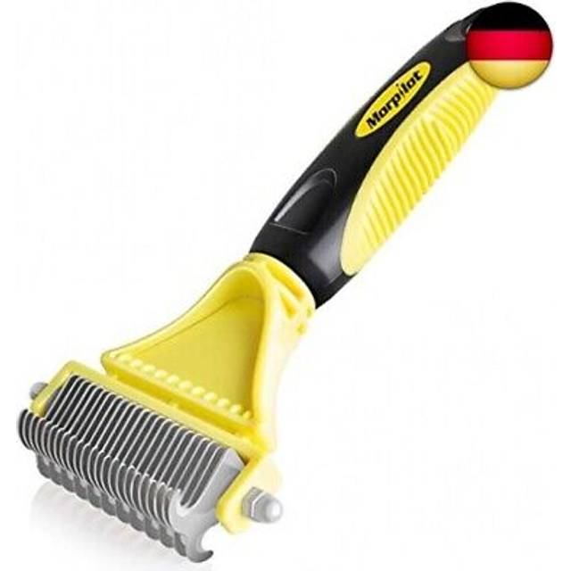 morpilot Dog Comb, Dog Dematting Comb Tool - 23+12 Double Sided Teeth Blade Dog Undercoat Rake Comb, Dog Combs for Grooming, Pet Dog Groomin