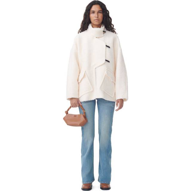 GANNI Off-White Boucle Jacket - 135 Egret - DK 38