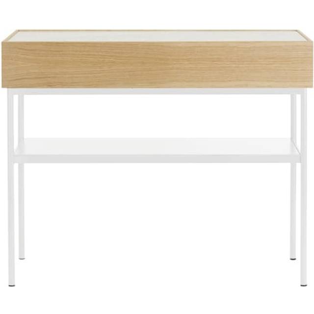 Asplund Luc 100 konsolbord vitbetsad ek (p2), marmorskiva - Beige
