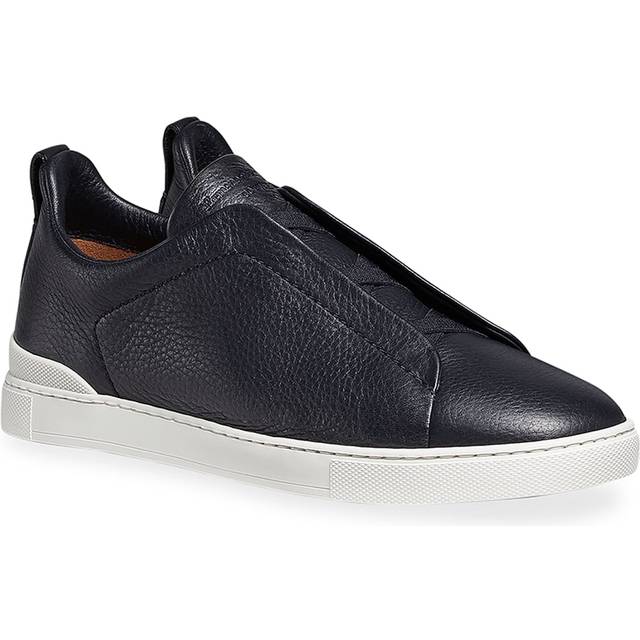 Baskets Triple Stitch en Cuir de Cerf Bleu Marine - 12