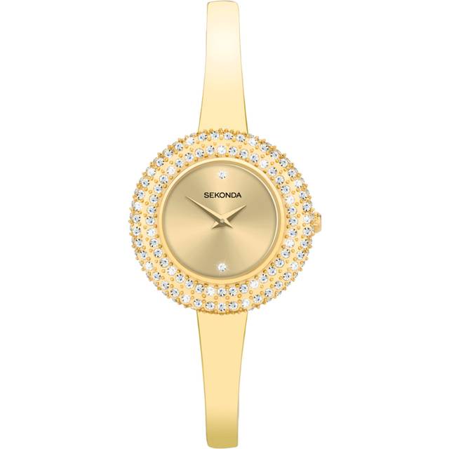 Sekonda 40588 Gold Tone Stone Set Bangle/Bracelet Watch - W32335