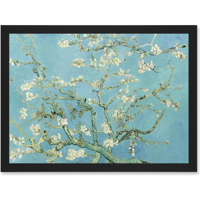 Vincent Van Gogh Almond Blossom Painting Artwork Framed Wall Art Print A4 - Black - One Size