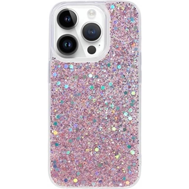 iPhone 15 Pro Glitter Flakes TPU-skal - Rosa
