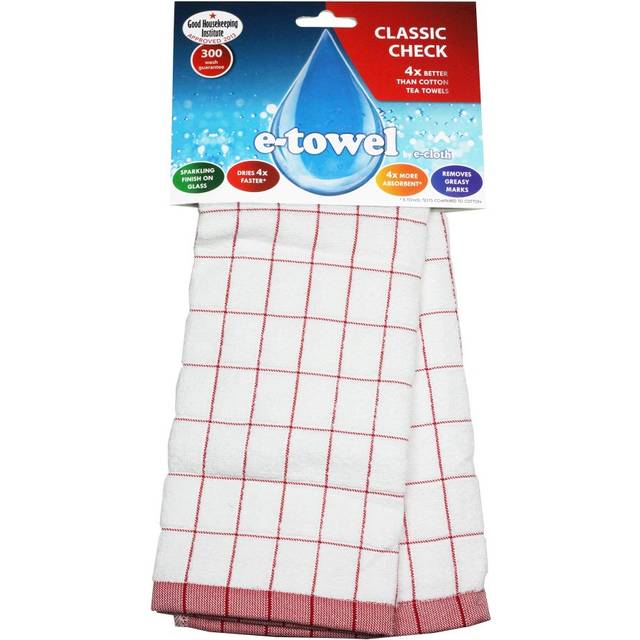 e-cloth Classic Check Tea Towel - Red