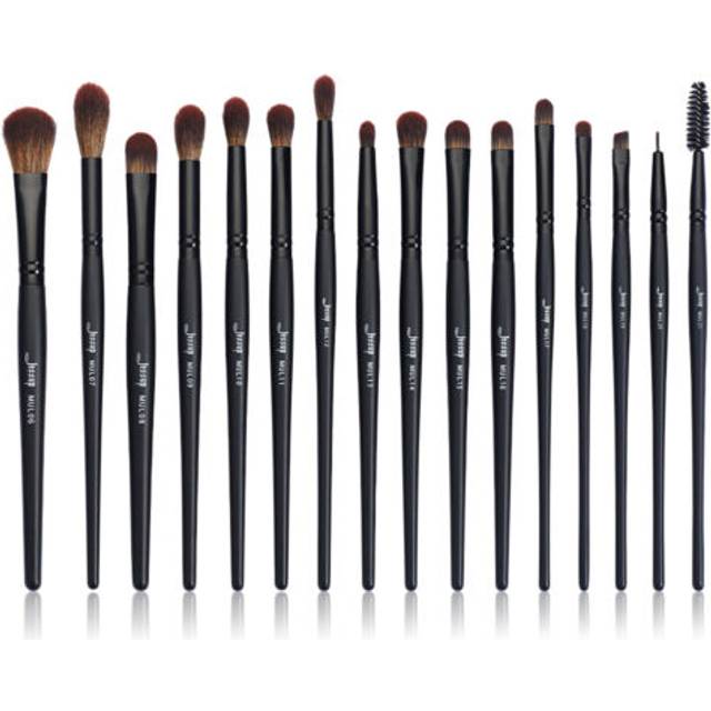 Jessup Make Up Brushes Set Professional 16Pcs Black Precision Collection,Synthetic Hair,Highlight Concealer Eyeshadow Eye liner Blending Spoolie T272