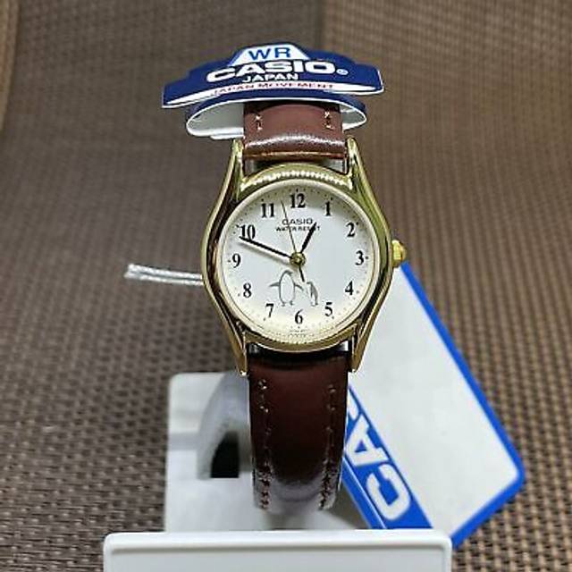 CaSio Ltp 1094q 7b6rdf  Ltp 1094q 7b6  Analog Sat Student Penguin Women S Leather Watch LTP-1094Q-7B6RDF