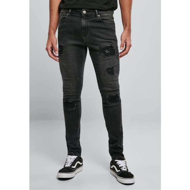 Slim jeans Urban Classics Heavy Destroyed - Noir - 29x32