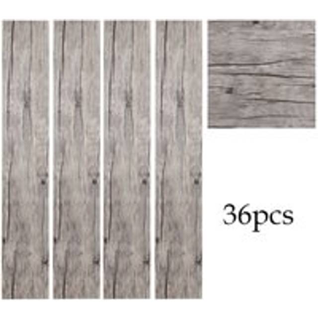 Livingandhome - Set of 36 Planks pvc Self-stick Waterproof Floor Flooring Plank, Washed Oak White