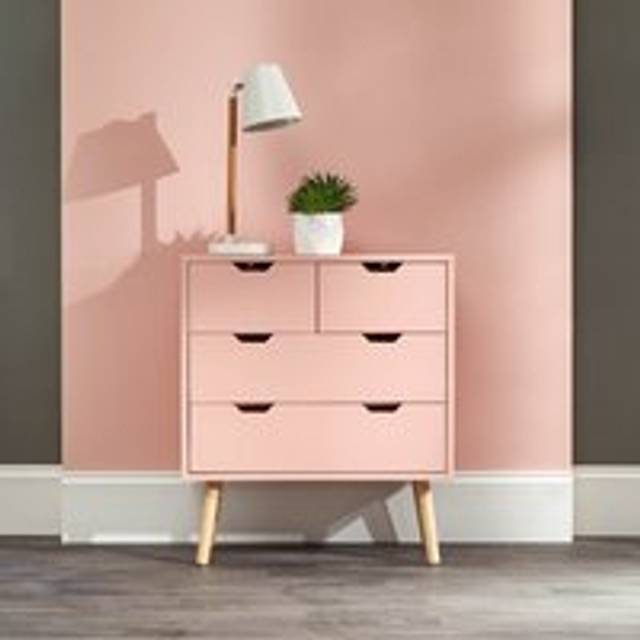 GFW Nyborg Two and Two Chest of Drawers Coral Pink, Pink