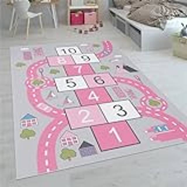 Paco Home Barnmattor, Stora mattor för Barnrum med olika Designer Lekmattor Färgglada, Storlek:100x200 cm, Färg:Rosa 2