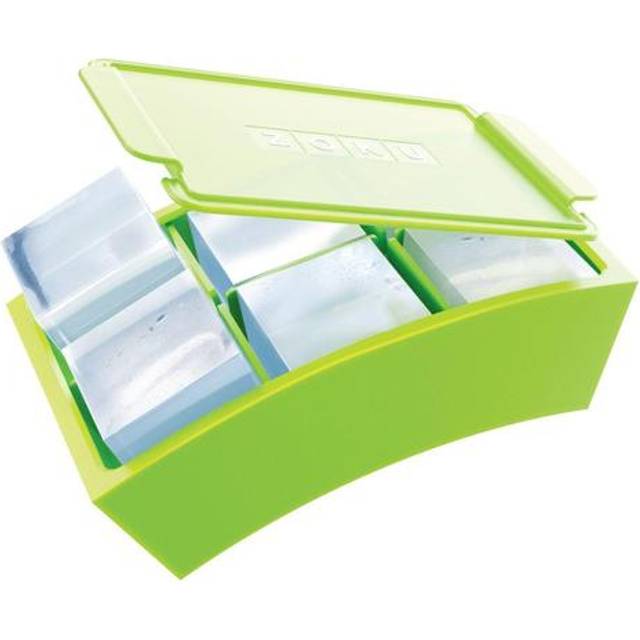 ZOKU Jumbo Ice Cube maker - Food safe silicone makes 12 perfect square ice cubes