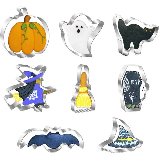8 Pieces Halloween Cookie Cutters Set, Stainless Steel Biscuit Cutters