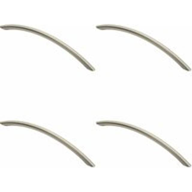 4x Curved Bow Cabinet Pull Handle 226 x 10mm 192mm Fixing Centers Satin Nickel