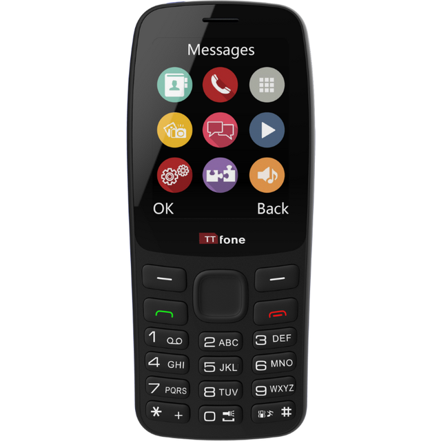 TTfone TT175 Unlocked Basic Mobile Phone with 2.4inch Screen UK Sim Free Simple Feature Dual Sim with Vodafone Sim Card