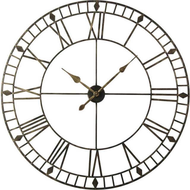 EOS Black Gold Skeleton Wall Clock with Roman Numerals 100cm - Home Garden Direct - 100 x 100 x 2cm