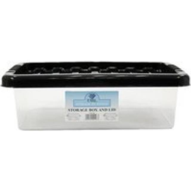 Plastic Storage Box 6 Litres - Clear & Black by TML