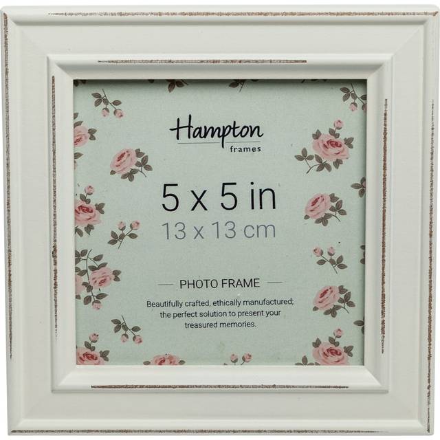PAL301955W Paloma Square Photo Frame 5x5 (13x13cm) White distressed wood finish. Black backs with swivel clips. Individually boxed