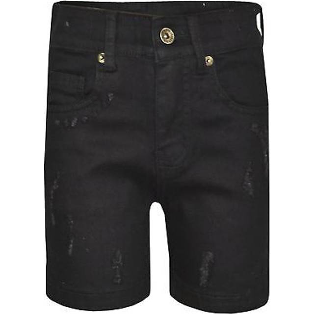 (13 Years) Kids Boys Denim Shorts Black Ripped Chino Bermuda Jeans Short Knee Length 5-13Yr