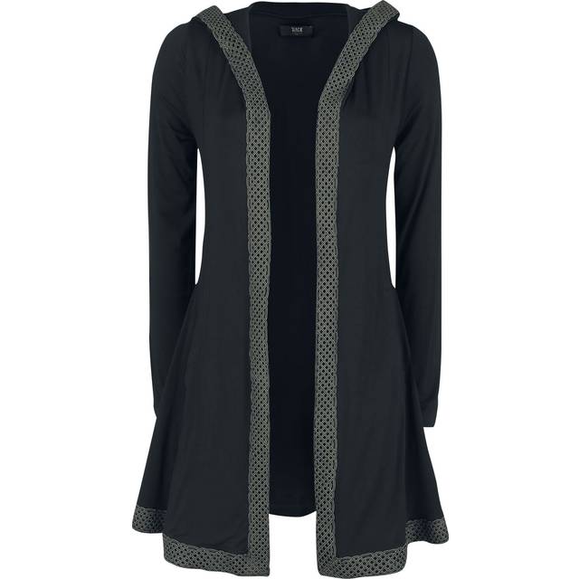 Black Premium by EMP Cardigan - Cardigan with Hood and Celtic-Knot Trim - S to 5XL - for Women - black