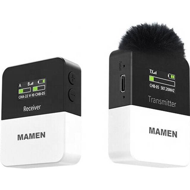 UHF Wireless Microphone System Lavalier Mic with Transmitter for SLR Camera Smartphone Video Interview Record
