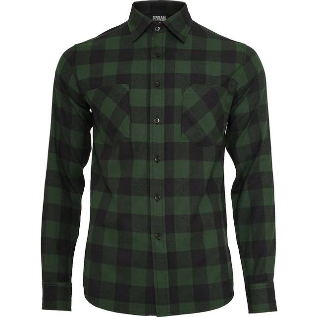 Urban Classics Checked Flannel Shirt Flanel Shirt black dark green - M