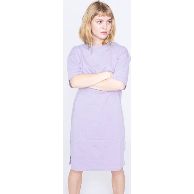 Urban Classics - Ladies Organic Oversized Slit Violablue - Dress - blue - XS - 100% Organic Cotton,Jersey