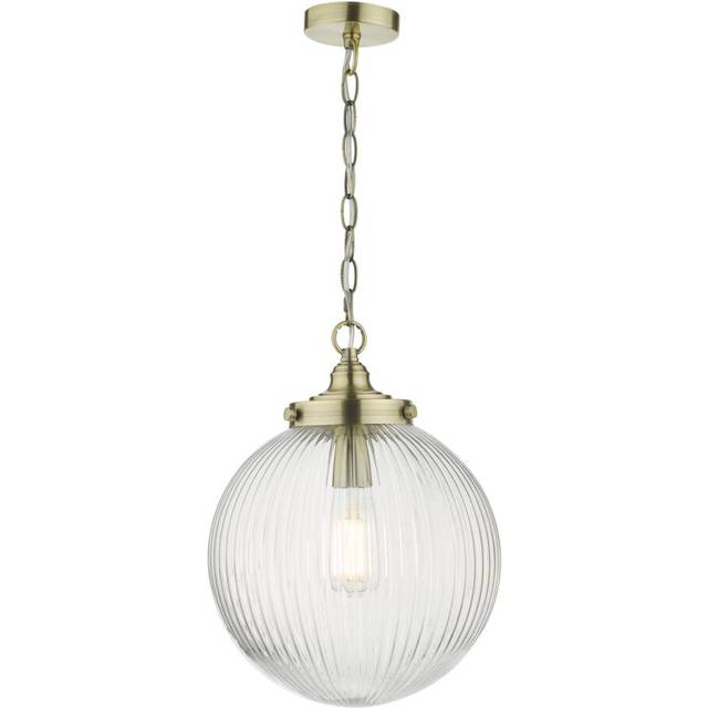 Dar Lighting Group TAM0175 Tamara 1 Light Single Pendant Antique Brass