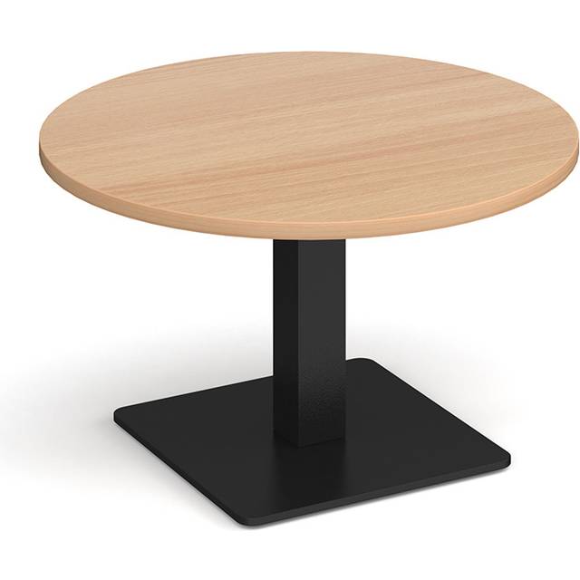 Brescia Circular Breakout Coffee Table with Square Black Base – Beech