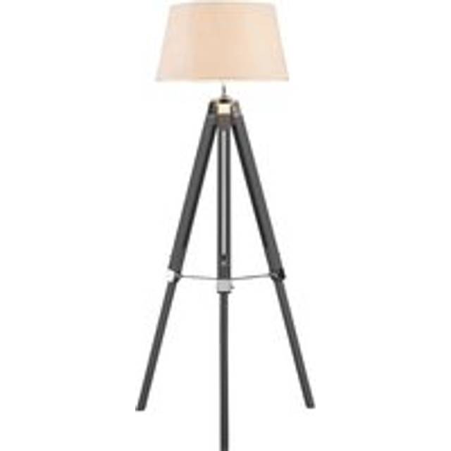 Premier Housewares - Floor Lamp Contemporary Floor Lamps For Living Room Reading Light With Tripod Base Grey Metal Standing Lamp 48 x 48 x 144