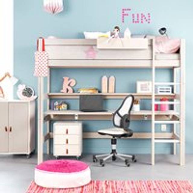 Lifetime Kids Luxury High-Rise Sleeper Bed with Desk - Lifetime Greywash