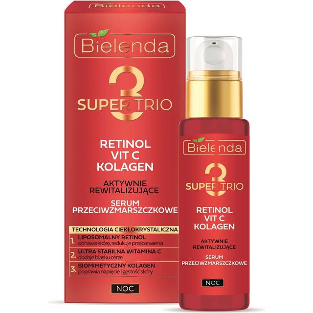 Bielenda Super Trio Retinol + Vit C + Collagen Actively Revitalizing Anti-Wrinkle Night Serum 30 ml