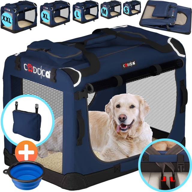Dog Carrier Fabric Navy Blue XL 82x56x58cm