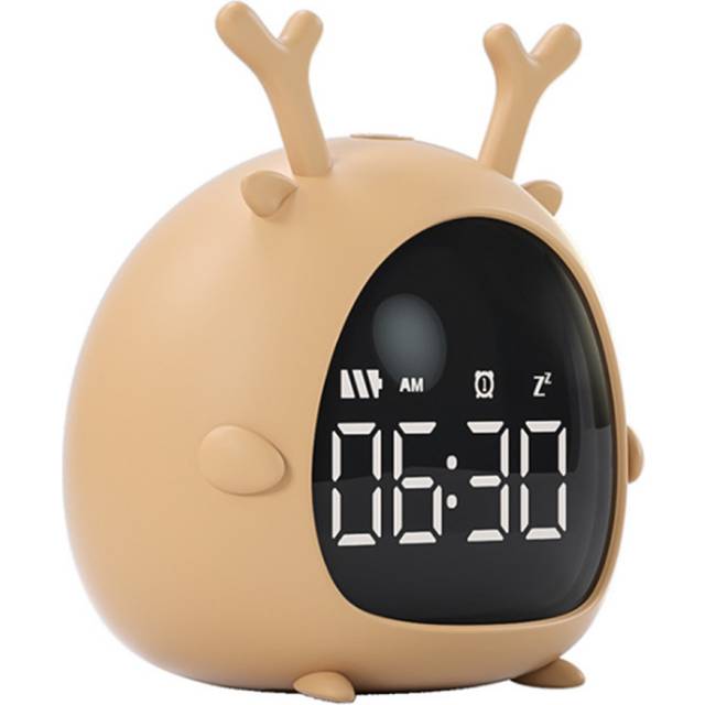 F20 Creative Smart Deer Shape Alarm Clock Usb Voice Control Desktop Digital Led Clock Mini Electronic Cartoon Alarm Clock