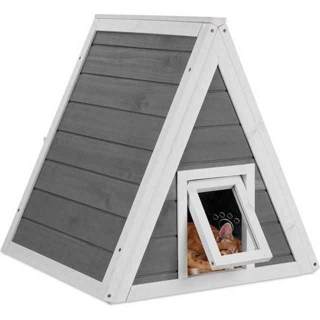 Outdoor cat house spacious lightweight outdoor cat shelter wooden cat villa