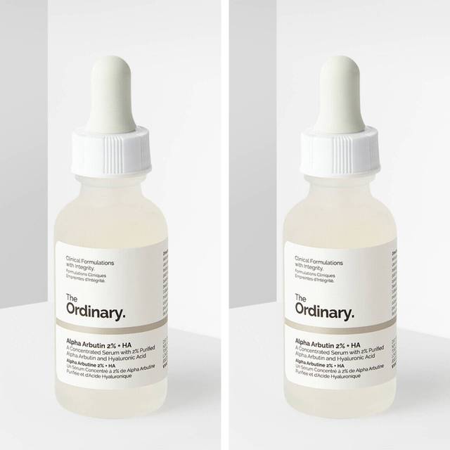 The Ordinary alfa-arbutin 2 % + hyaluronsyra. Sérum fläckbeständig 30 ml, kliniska formuleringar med integritet