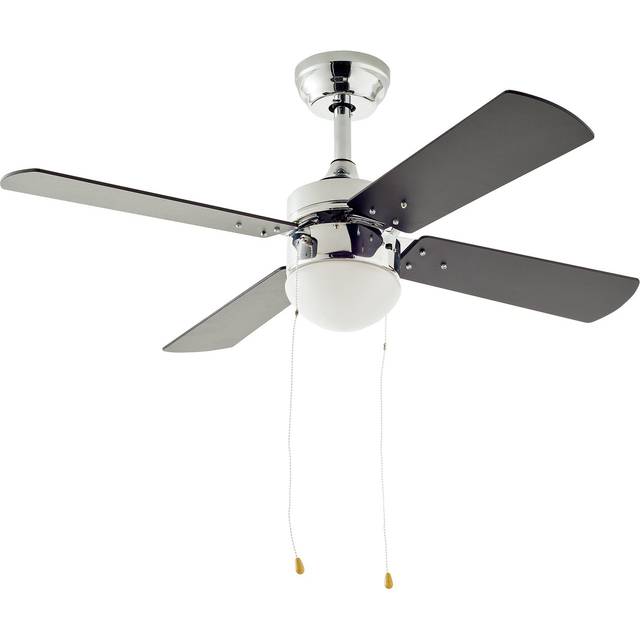 Argos Home Ceiling Fan - Chrome & Black
