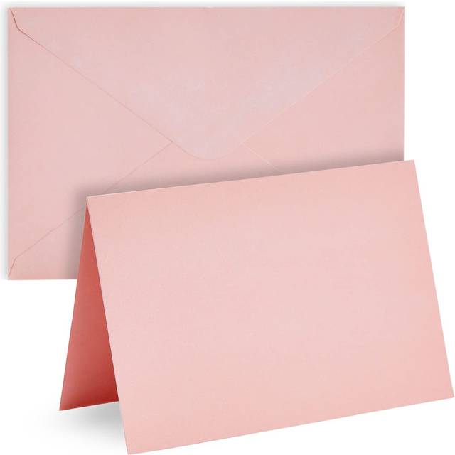 48 Pack 4x6 Blank Cards and Envelopes - DIY Printable Plain Greeting Notes for Birthday  Baby Shower  Wedding Invitations - Pink