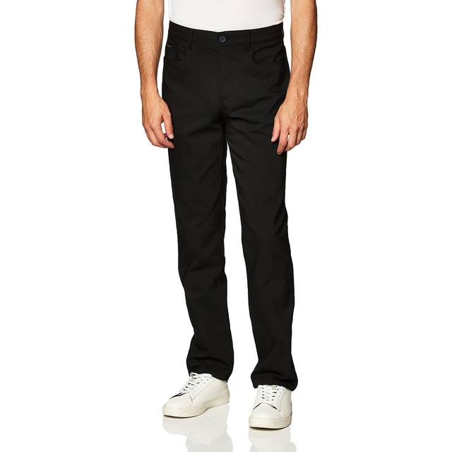 Calvin Klein Men Move 365 Stretch Slim Fit Wrinkle Resistant Tech Woven Pant  Black  34x30
