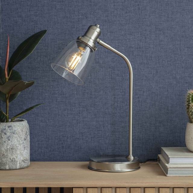 Hoxton Dome Table Lamp Satin Nickel - Metal