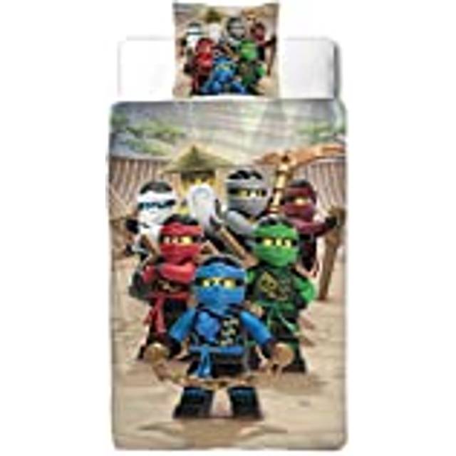 Ninjago pojkar sängkläder set – barnsängkläder – Lego motiv BE COOL – 2 delar – örngott 80 x 80 påslakan 135 x 200 cm – 100% bomull i slät Renforcé kvalitet
