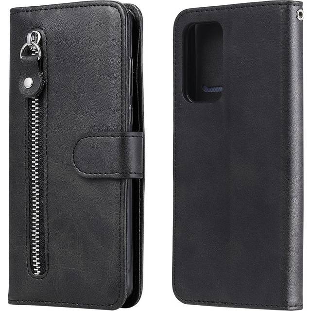Samsung Galaxy A52S (5G) / A52 (4G / 5G) Läderfodral m. Zip ficka - Svart
