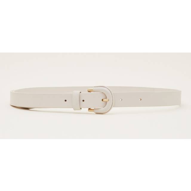 Phase Eight Women's Self Covered Leather Waist Belt - Ivory - S/M