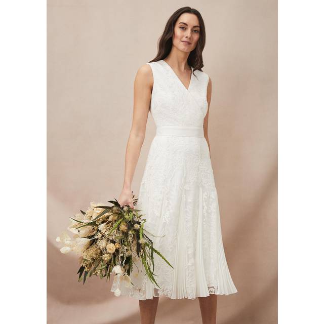 Phase Eight Women's Caterina Embroidered Flared Wedding Dress - Pale Cream - 10