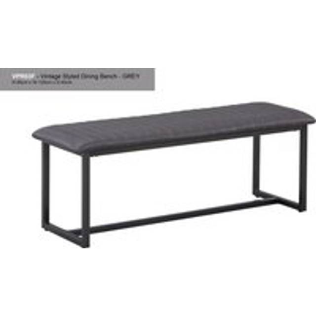 Baumhaus Vintage 2 Seater Grey Leather Dining Bench