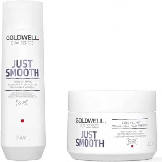 Goldwell Dualsenses Just Smooth Taming Shampoo 250ml and 60sec Treatment 200ml